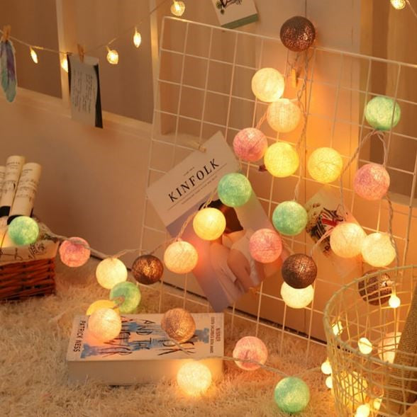 Vivolux | Royallure Baumwollballon-Lichterkette – Gemütliche Dekoration für Zuhause & Feiern