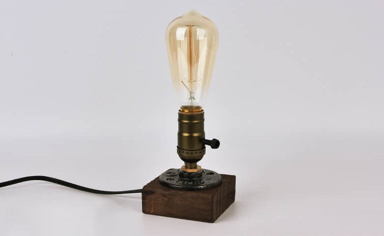 Vivolux | Vintage Industrie Eisen Glühbirne 1-Licht Tischlampe