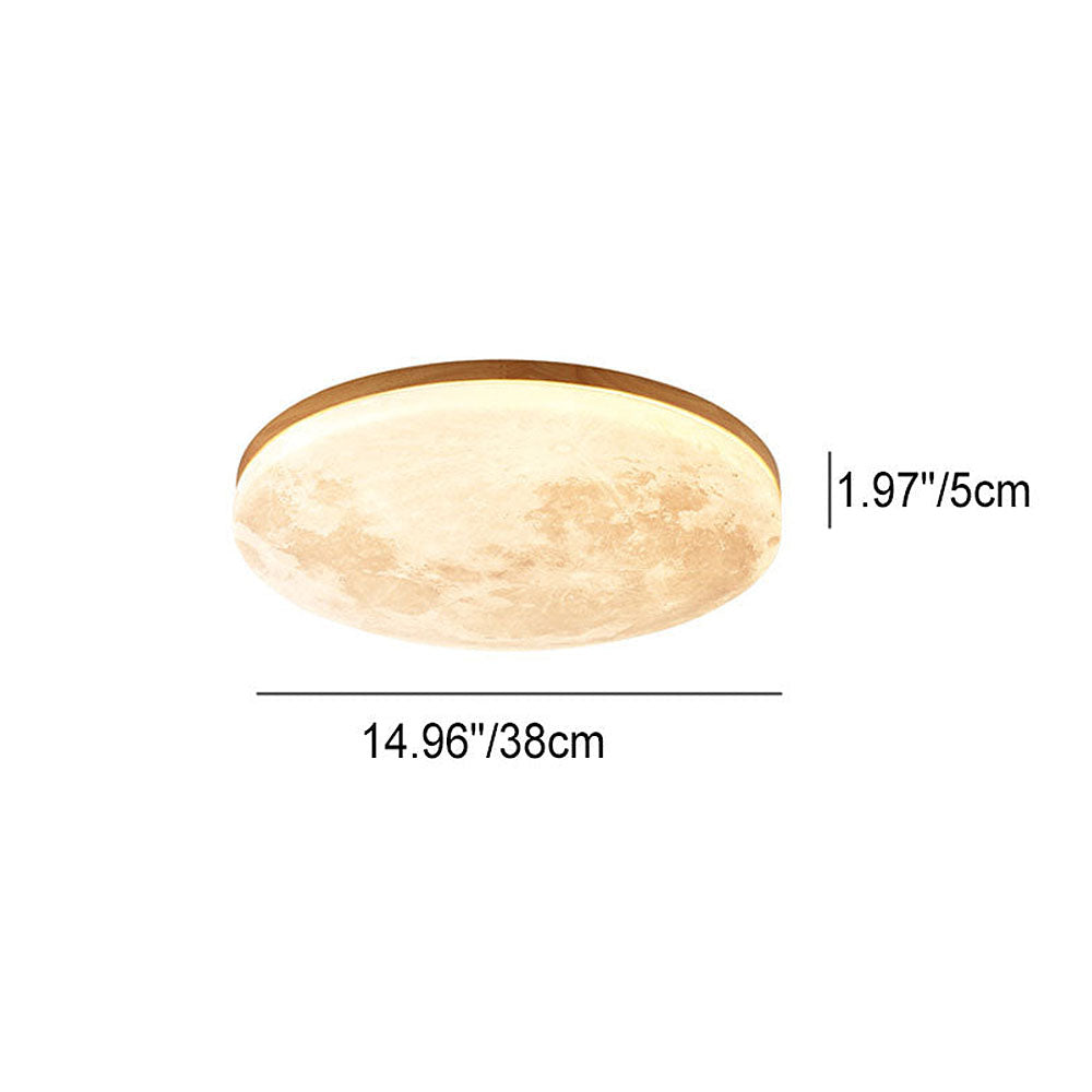 Vivolux | LED Deckenleuchte | Mond-Design | Dimmbar | Holzoptik | Stimmungsvolle Beleuchtung für Zuhause