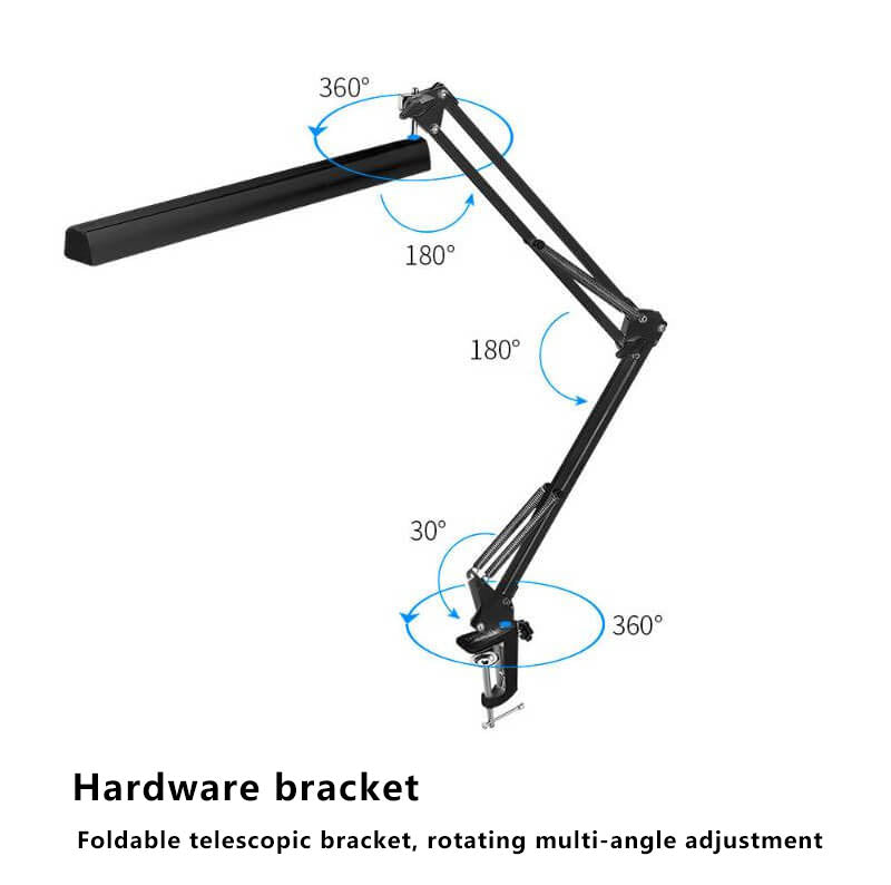 Vivolux | LED Klappbarer Langer Arm Clip Augen Schutz USB Lese Tischlampe