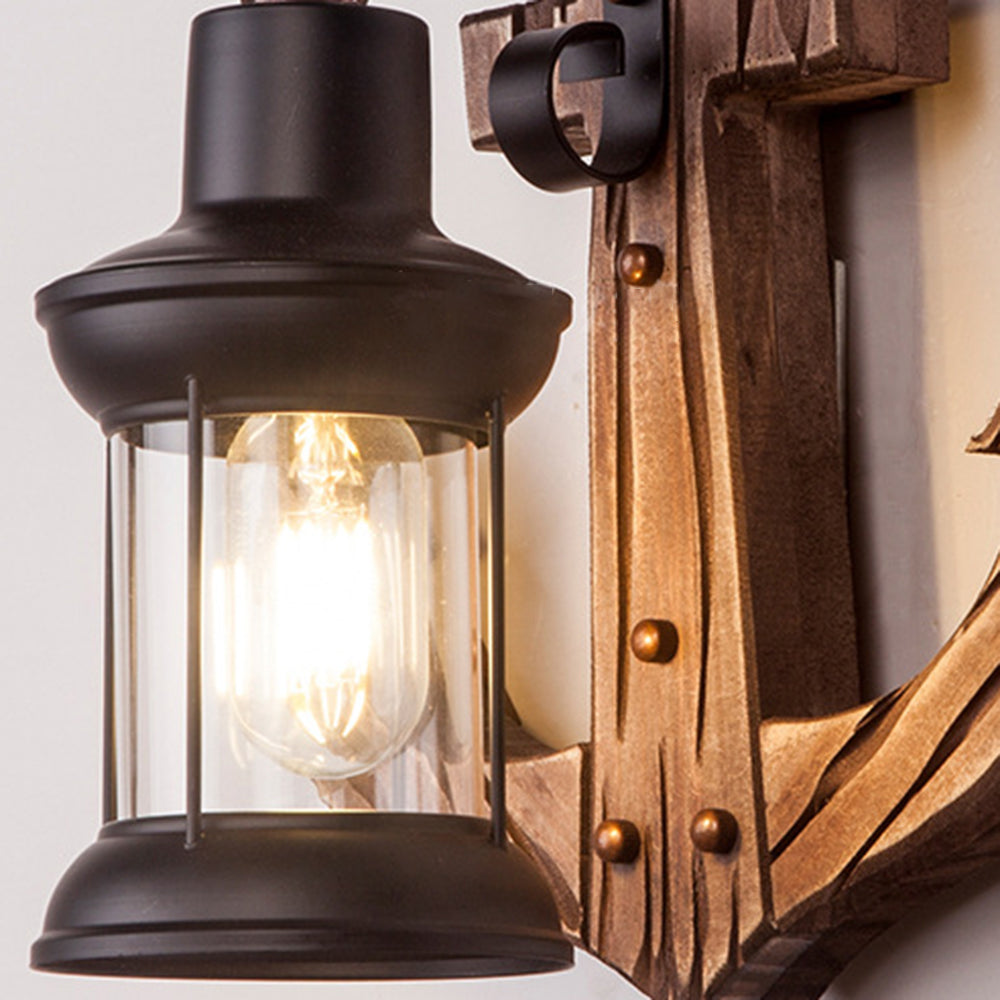 Vivolux | Vintage Anker LED Wandleuchte - Industrie Metall & Holz für Esszimmer/Wohnzimmer