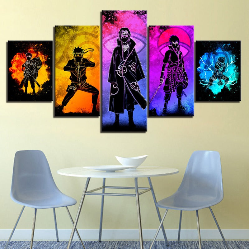 Vivolux | 5 Stück Naruto Anime - Leinwand Wandkunst Gemälde