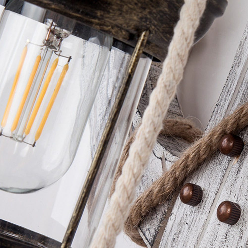 Vivolux | Vintage Anker LED Wandleuchte - Industrie Metall & Holz für Esszimmer/Wohnzimmer