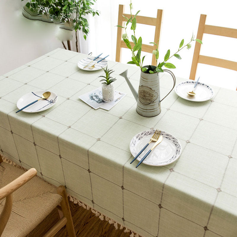 Vivolux | Wasserdicht Ölbeständig Rechteckige Tischdecke Baumwolle Leinen Faltenresistente Tischdecke für Küche Esszimmer Buffet Party