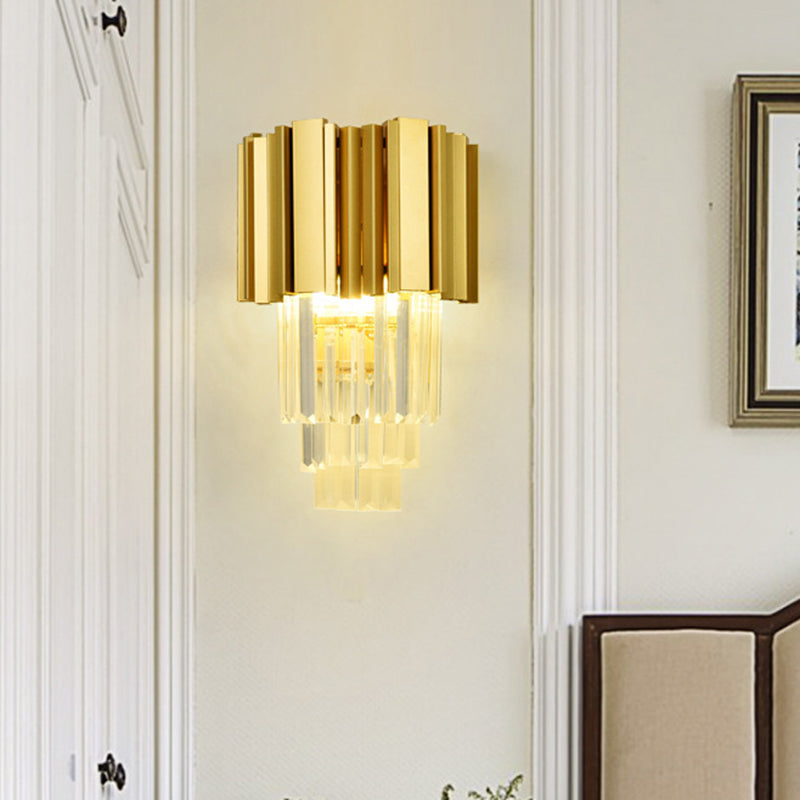 Vivolux | Traditioneel Tiered Wandlamp 2 Koppen Helder Kristal LED Wandarmatuur in Goud