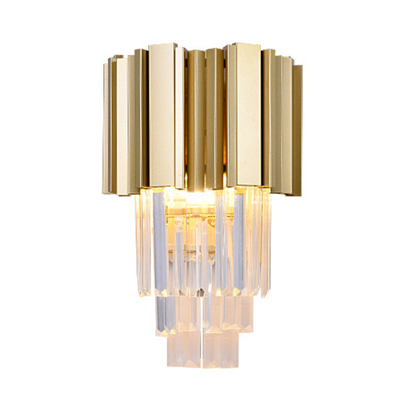 Vivolux | Traditioneel Tiered Wandlamp 2 Koppen Helder Kristal LED Wandarmatuur in Goud
