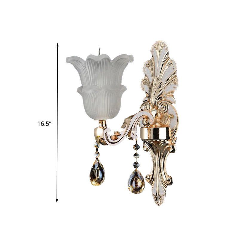 Vivolux | Traditionele Bloom Wandlamp 1/2 Koppen Heldere Kristallen Glas LED Wandlamp Licht in Goud