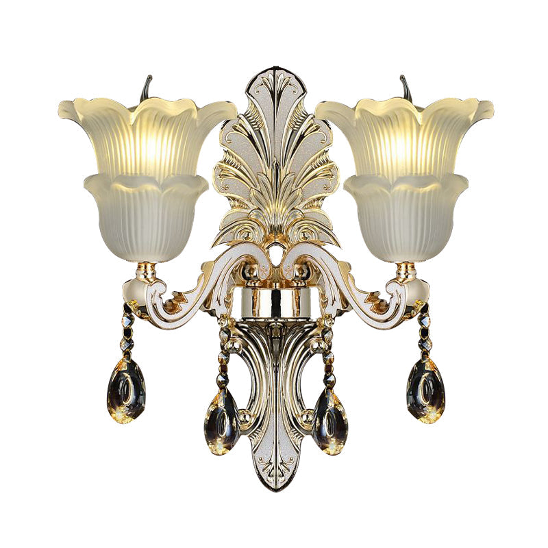 Vivolux | Traditionele Bloom Wandlamp 1/2 Koppen Heldere Kristallen Glas LED Wandlamp Licht in Goud