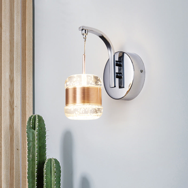 Vivolux | Traditionalism Drum Wandlamp LED Bubble Crystal Wandverlichting in Goud voor Slaapkamer