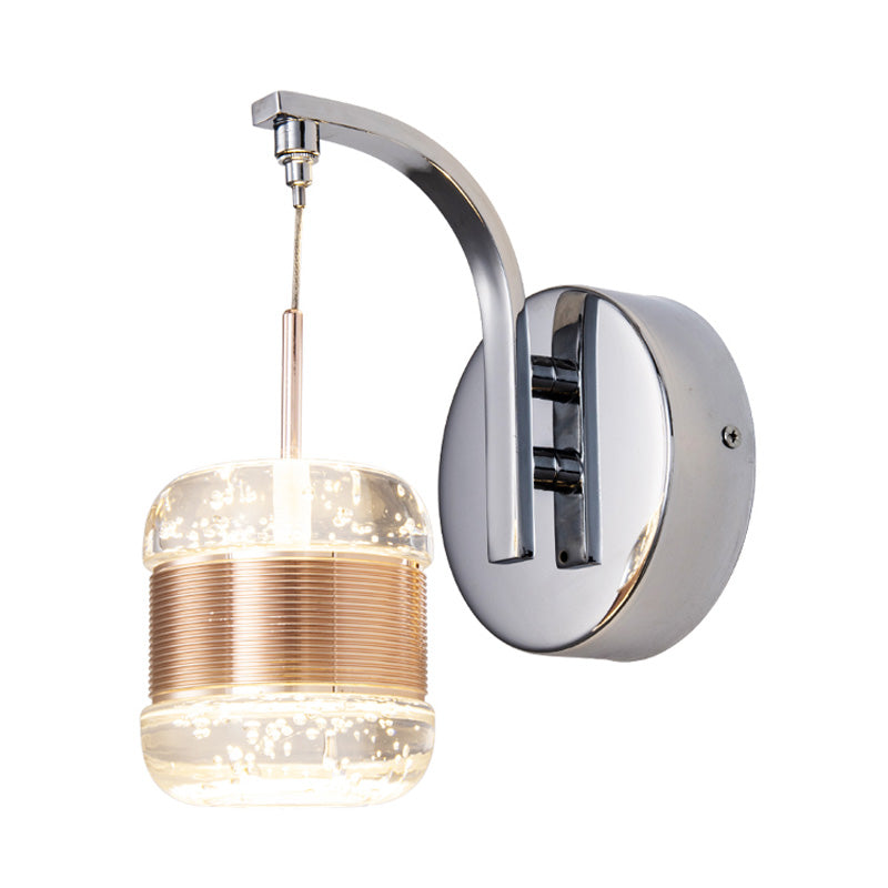 Vivolux | Traditionalism Drum Wandlamp LED Bubble Crystal Wandverlichting in Goud voor Slaapkamer