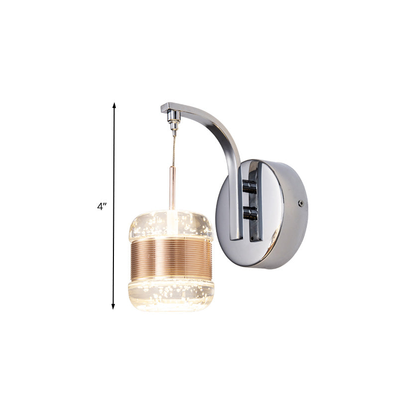 Vivolux | Traditionalism Drum Wandlamp LED Bubble Crystal Wandverlichting in Goud voor Slaapkamer