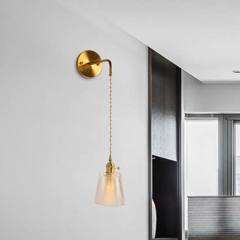 Vivolux | Prismatisch Glas Gouden Wandlamp Cilinder/Vat/Bloem Enkelvoudige Gloeilamp Traditionalisme LED Wandmontage Lichtarmatuur