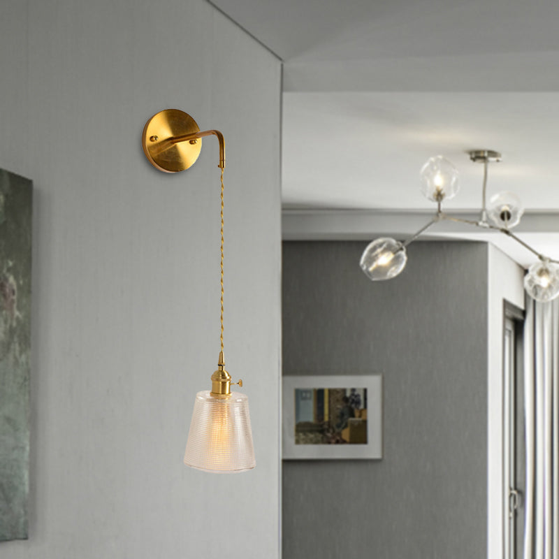 Vivolux | Prismatisch Glas Gouden Wandlamp Cilinder/Vat/Bloem Enkelvoudige Gloeilamp Traditionalisme LED Wandmontage Lichtarmatuur