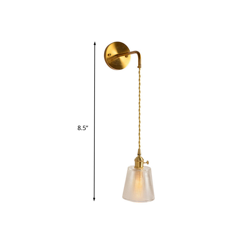 Vivolux | Prismatisch Glas Gouden Wandlamp Cilinder/Vat/Bloem Enkelvoudige Gloeilamp Traditionalisme LED Wandmontage Lichtarmatuur