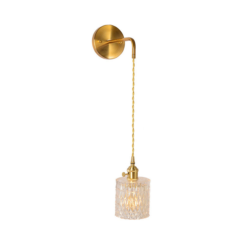 Vivolux | Prismatisch Glas Gouden Wandlamp Cilinder/Vat/Bloem Enkelvoudige Gloeilamp Traditionalisme LED Wandmontage Lichtarmatuur