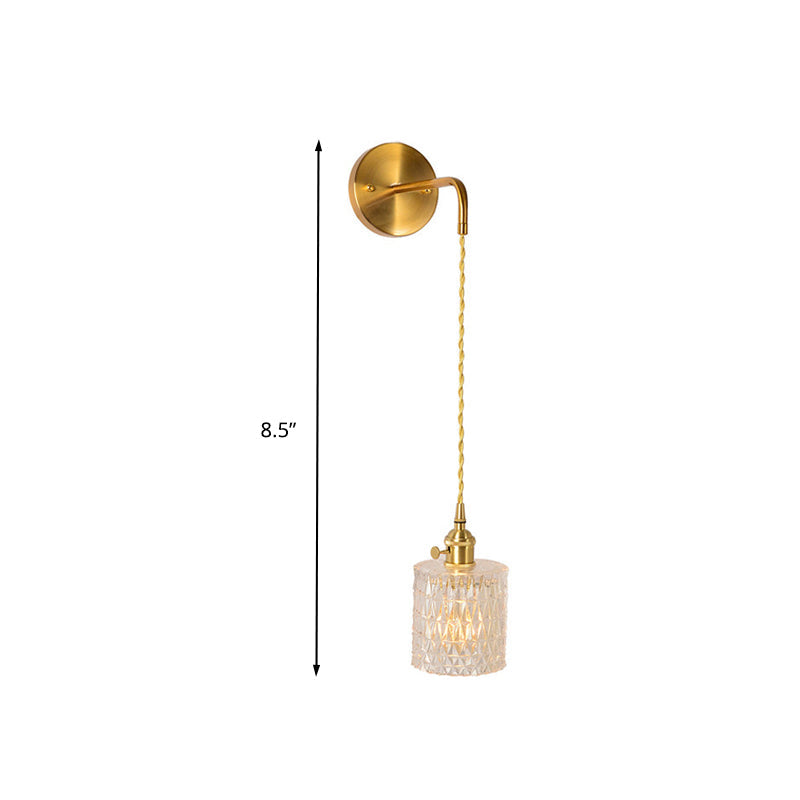 Vivolux | Prismatisch Glas Gouden Wandlamp Cilinder/Vat/Bloem Enkelvoudige Gloeilamp Traditionalisme LED Wandmontage Lichtarmatuur