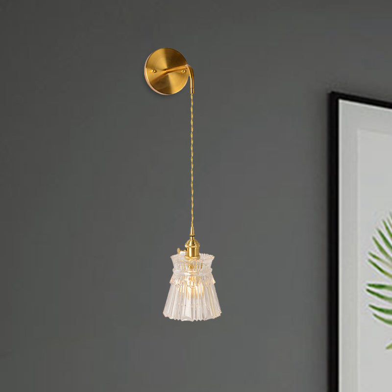 Vivolux | Prismatisch Glas Gouden Wandlamp Cilinder/Vat/Bloem Enkelvoudige Gloeilamp Traditionalisme LED Wandmontage Lichtarmatuur