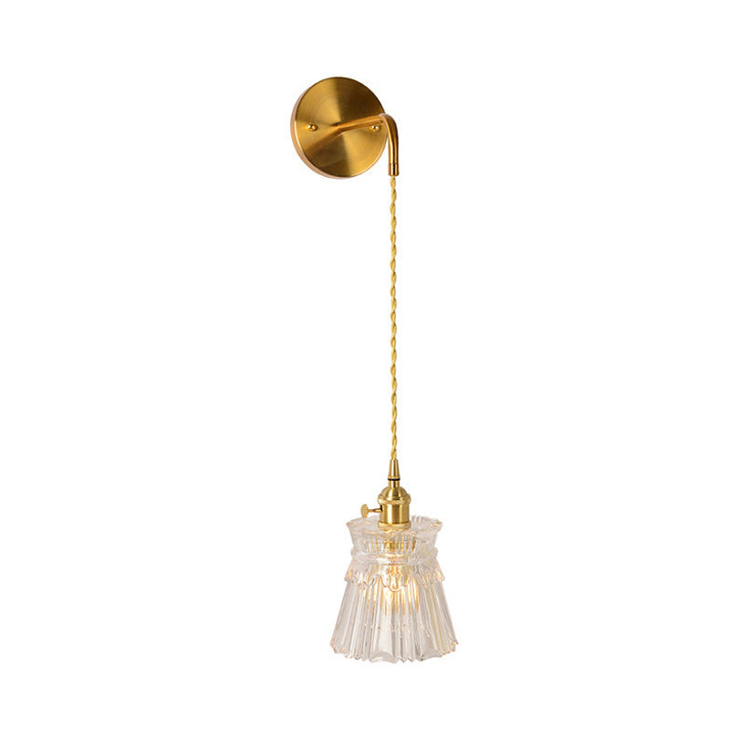 Vivolux | Prismatisch Glas Gouden Wandlamp Cilinder/Vat/Bloem Enkelvoudige Gloeilamp Traditionalisme LED Wandmontage Lichtarmatuur