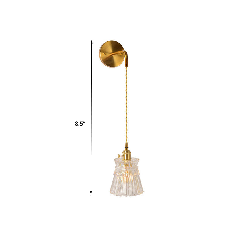 Vivolux | Prismatisch Glas Gouden Wandlamp Cilinder/Vat/Bloem Enkelvoudige Gloeilamp Traditionalisme LED Wandmontage Lichtarmatuur