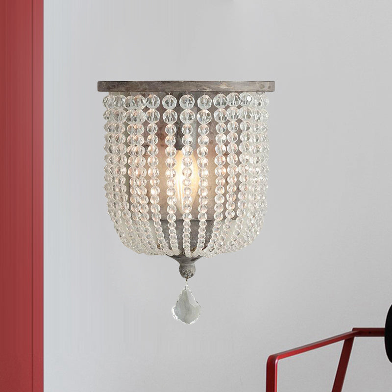 Vivolux | Wit/grijs 1 licht wandlamp minimalisme kristal halfmand wandlamp armatuur