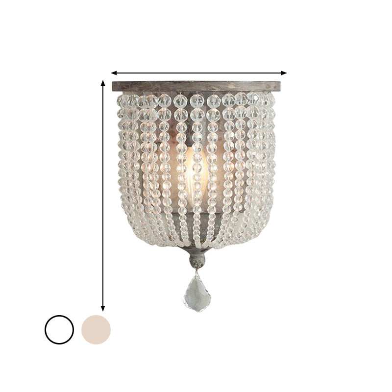 Vivolux | Wit/grijs 1 licht wandlamp minimalisme kristal halfmand wandlamp armatuur