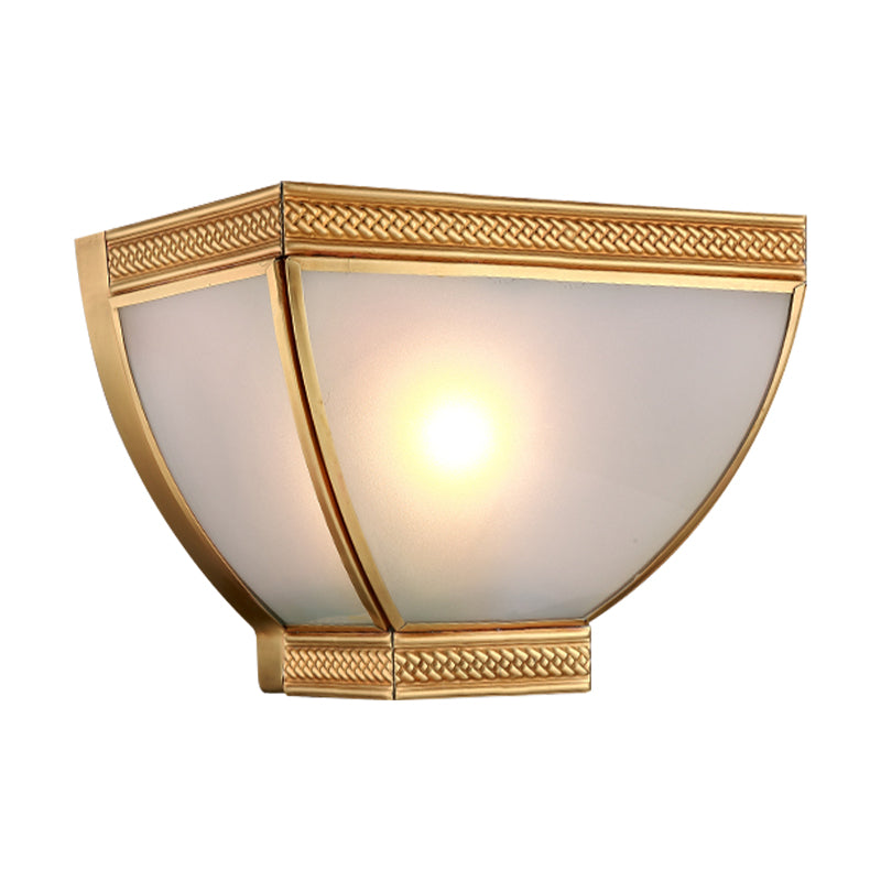 Vivolux | Opaque Glass Torch Flush Wandlamp Retro 1 Kop Wandmontage Lamp Kit met Gouden Rand