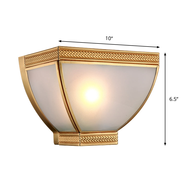 Vivolux | Opaque Glass Torch Flush Wandlamp Retro 1 Kop Wandmontage Lamp Kit met Gouden Rand