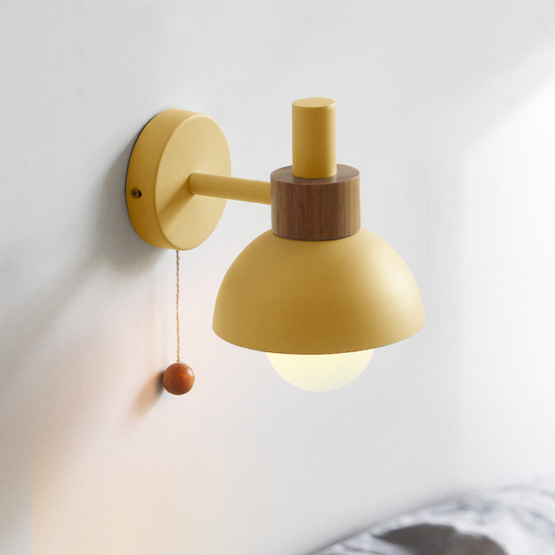 Vivolux | 1 Kopf Nachttisch Wandlampe Macaron Weiß/Pink/Gelb Scone Lichtanordnung mit gewölbtem Metallschirm