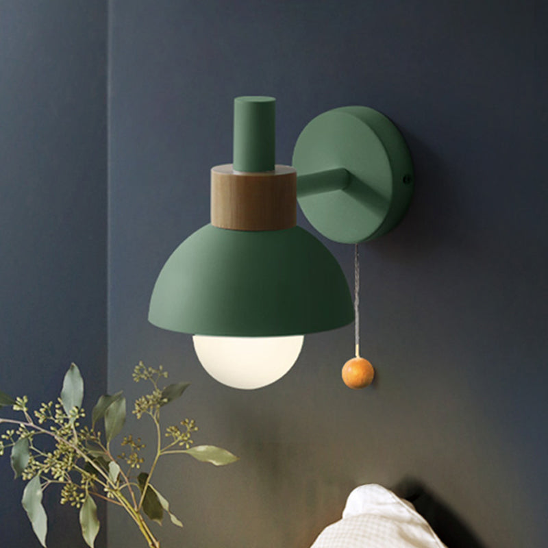 Vivolux | 1 Kopf Nachttisch Wandlampe Macaron Weiß/Pink/Gelb Scone Lichtanordnung mit gewölbtem Metallschirm