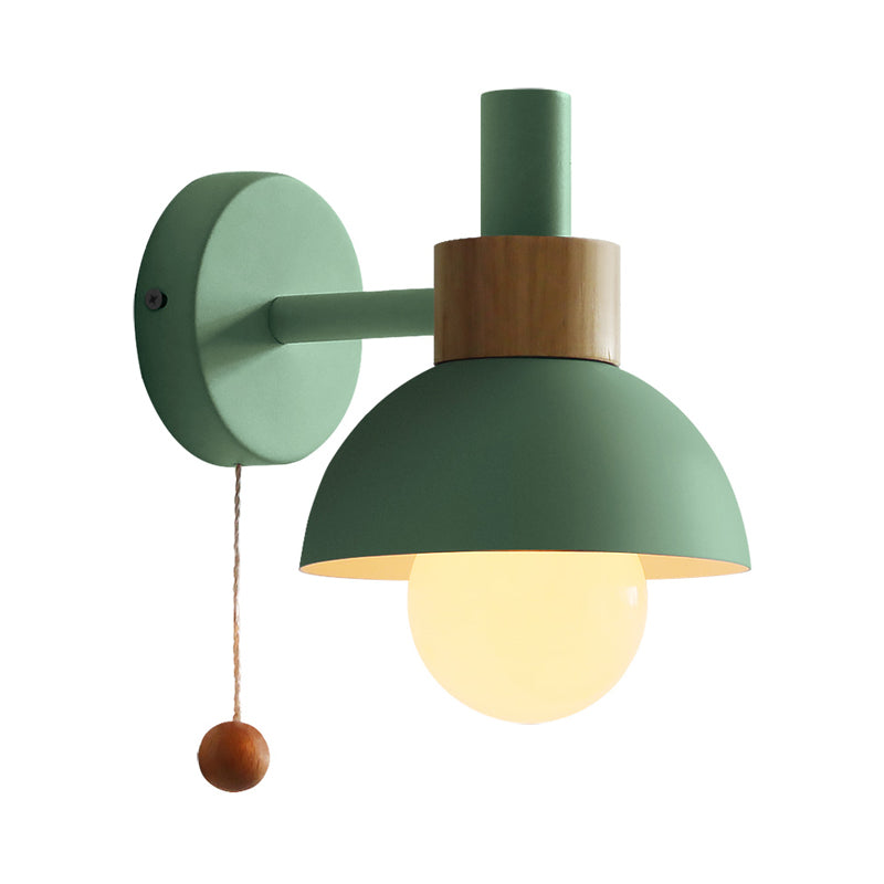 Vivolux | 1 Kopf Nachttisch Wandlampe Macaron Weiß/Pink/Gelb Scone Lichtanordnung mit gewölbtem Metallschirm