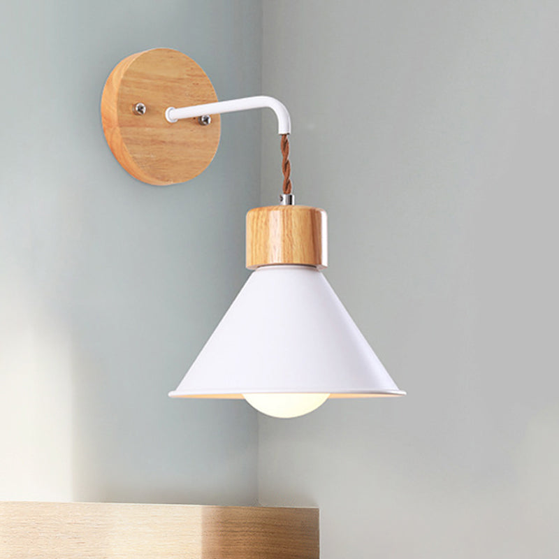 Vivolux | Trumpet Metalen Wandlamp Modernisme 1 Hoofd Grijs/Wit/Roze Muurbevestigde Verlichting voor Bedzijde