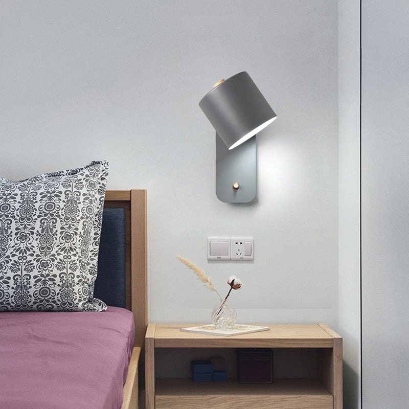 Vivolux | 1 Glühlampe Röhrenwand sconce Modernist Metall Wandbeleuchtung Fixture in Grau/Grün mit rechteckiger Rückwandplatte