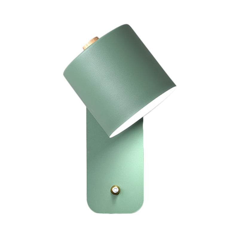 Vivolux | 1 Glühlampe Röhrenwand sconce Modernist Metall Wandbeleuchtung Fixture in Grau/Grün mit rechteckiger Rückwandplatte