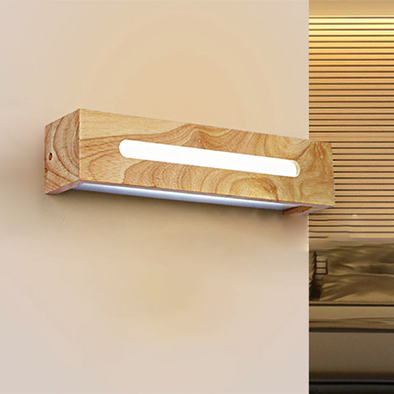 Vivolux | Rechthoekige Houten Wandlamp Modernistische Led Bruine Wandlamp Vanity Lichtarmatuur in Warm Licht, 14"/18"/21.5" Breed