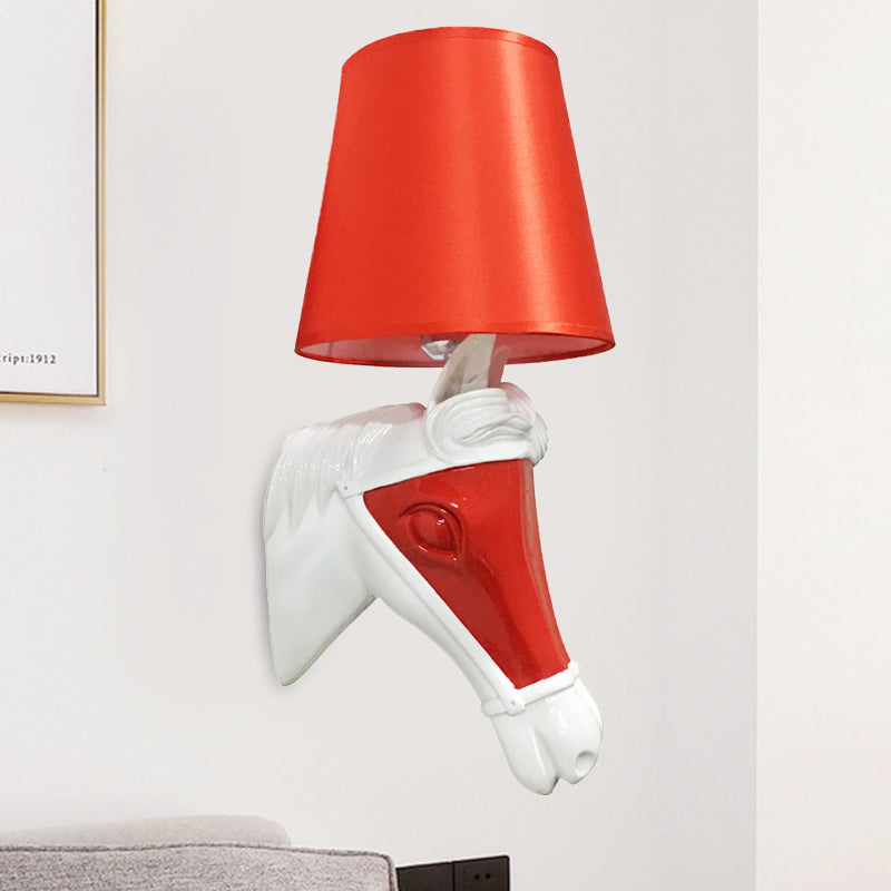 Vivolux | Traditionelle verjüngte Wandlampe 1 Glühbirne Stoff Wandleuchte in Weiß/Rot für Schlafzimmer