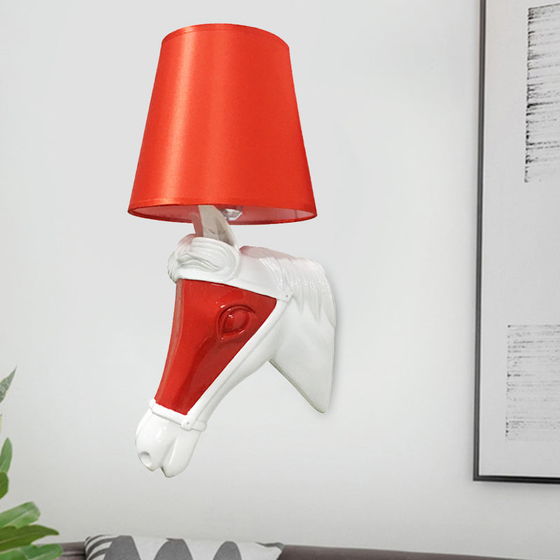 Vivolux | Traditionelle verjüngte Wandlampe 1 Glühbirne Stoff Wandleuchte in Weiß/Rot für Schlafzimmer