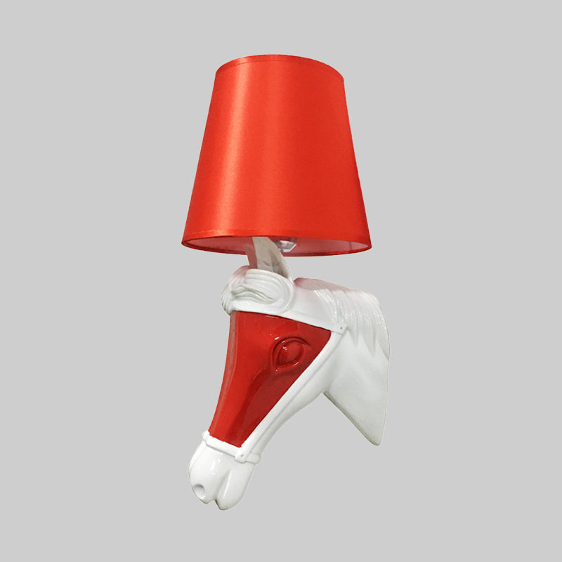 Vivolux | Traditionelle verjüngte Wandlampe 1 Glühbirne Stoff Wandleuchte in Weiß/Rot für Schlafzimmer