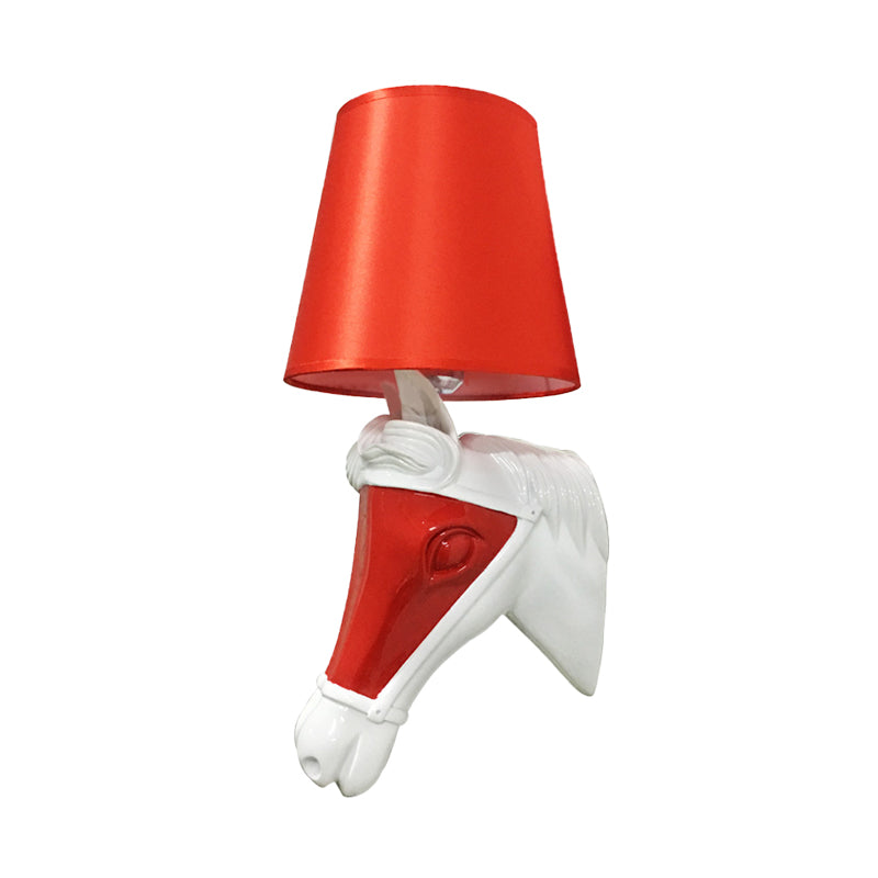 Vivolux | Traditionelle verjüngte Wandlampe 1 Glühbirne Stoff Wandleuchte in Weiß/Rot für Schlafzimmer