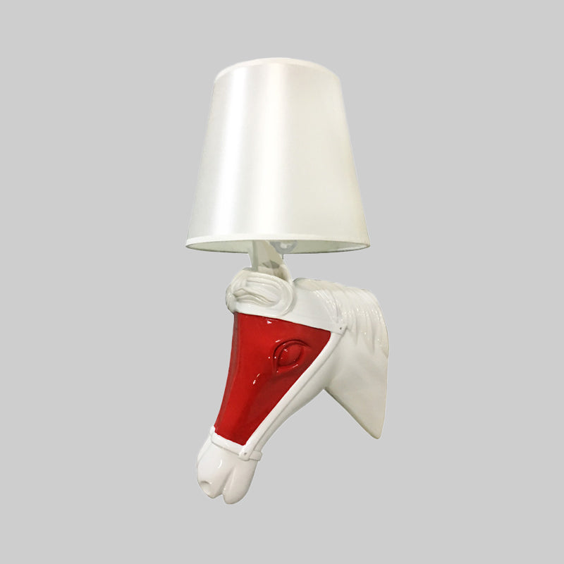 Vivolux | Traditionelle verjüngte Wandlampe 1 Glühbirne Stoff Wandleuchte in Weiß/Rot für Schlafzimmer