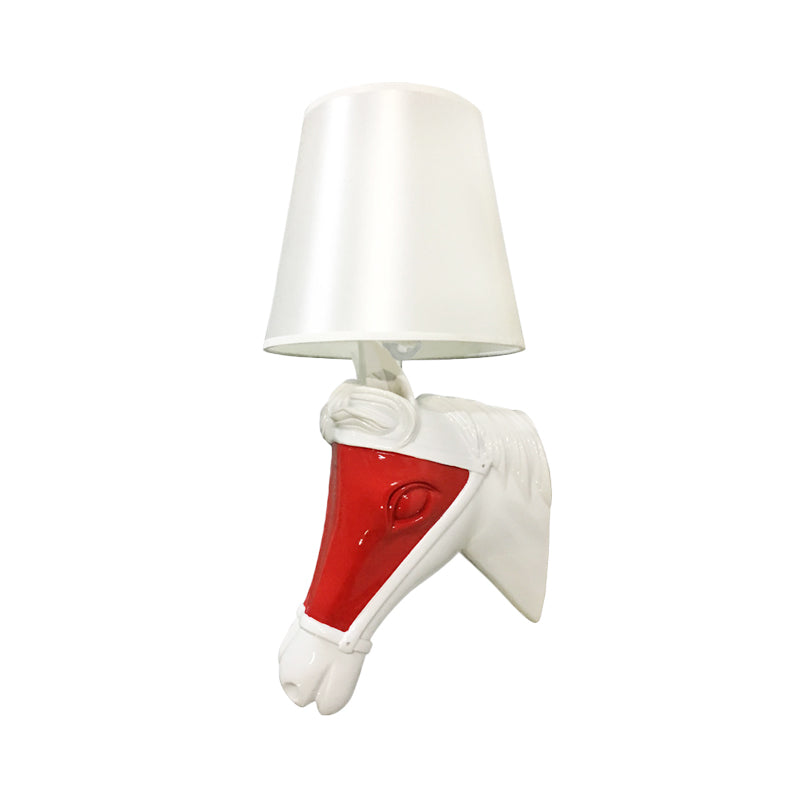 Vivolux | Traditionelle verjüngte Wandlampe 1 Glühbirne Stoff Wandleuchte in Weiß/Rot für Schlafzimmer