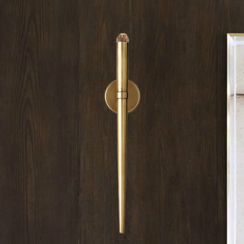 Vivolux | Schwarz/Messing Kegel Wandlampe Traditionelle 1 Kopf Metall Wandbeleuchtung Vorrichtung in Warm/Weiß Licht