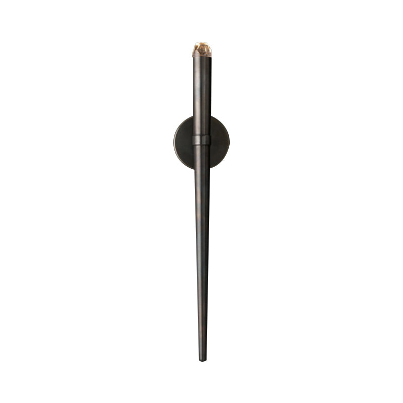 Vivolux | Schwarz/Messing Kegel Wandlampe Traditionelle 1 Kopf Metall Wandbeleuchtung Vorrichtung in Warm/Weiß Licht