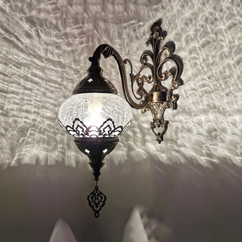 Vivolux | Traditionele Bal Wandlamp 1 Gloeilamp Metaal Muurmontage Verlichting in Wit Geel, 5"/7" Breed