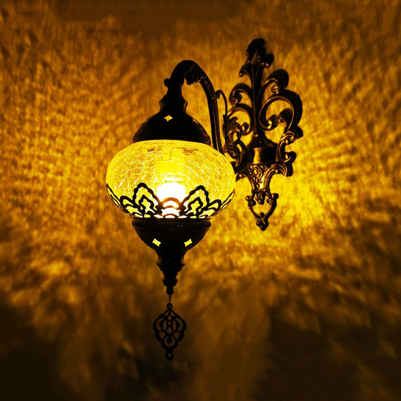 Vivolux | Traditionele Bal Wandlamp 1 Gloeilamp Metaal Muurmontage Verlichting in Wit Geel, 5"/7" Breed