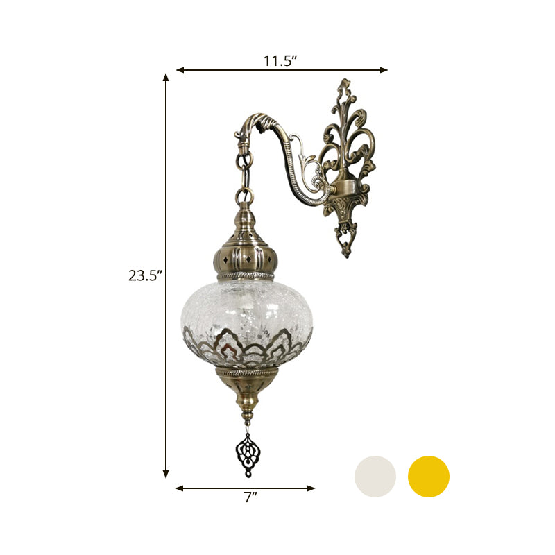 Vivolux | Traditionele Bal Wandlamp 1 Gloeilamp Metaal Muurmontage Verlichting in Wit Geel, 5"/7" Breed