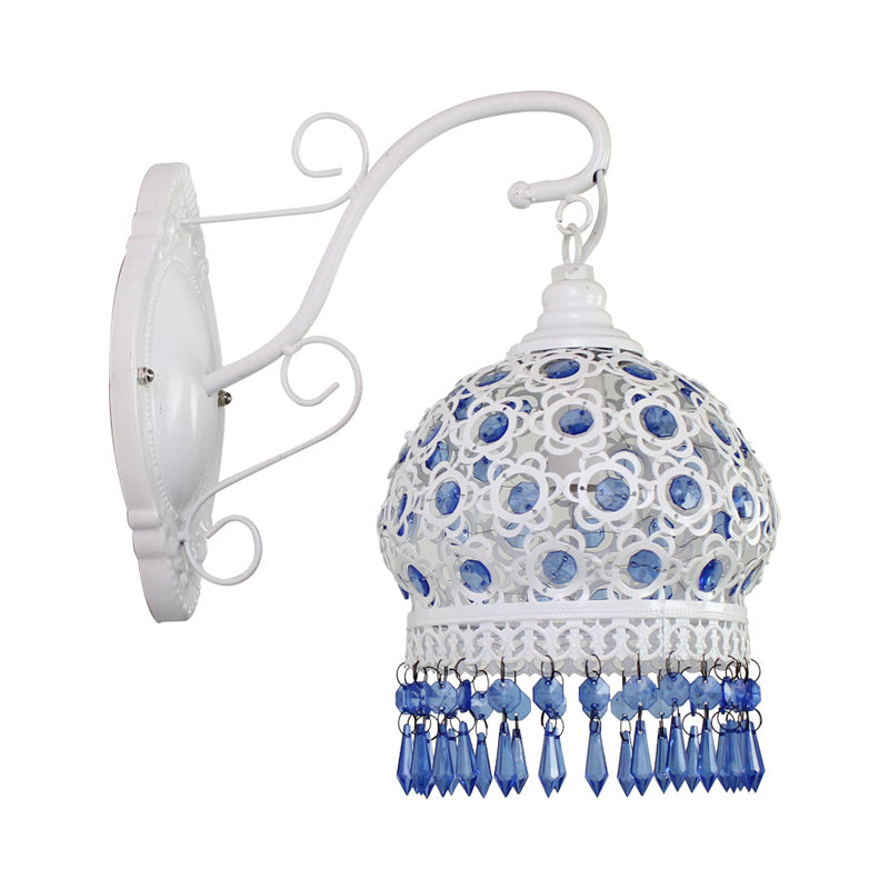 Vivolux | Traditionelle Kuppel Wand Sconce Lampe 1 Glühbirne Metall Wandmontage Licht in Weiß/Rosa/Orange für Wohnzimmer