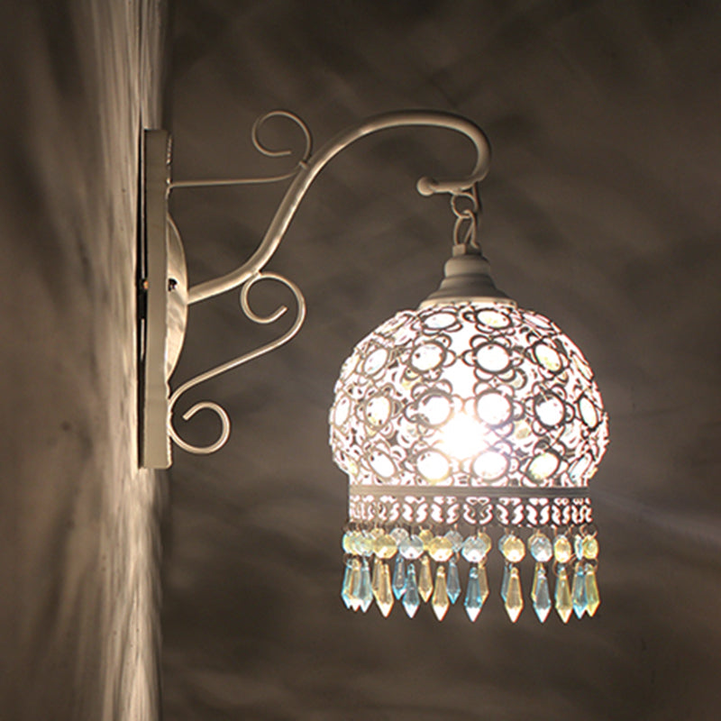 Vivolux | Traditionelle Kuppel Wand Sconce Lampe 1 Glühbirne Metall Wandmontage Licht in Weiß/Rosa/Orange für Wohnzimmer