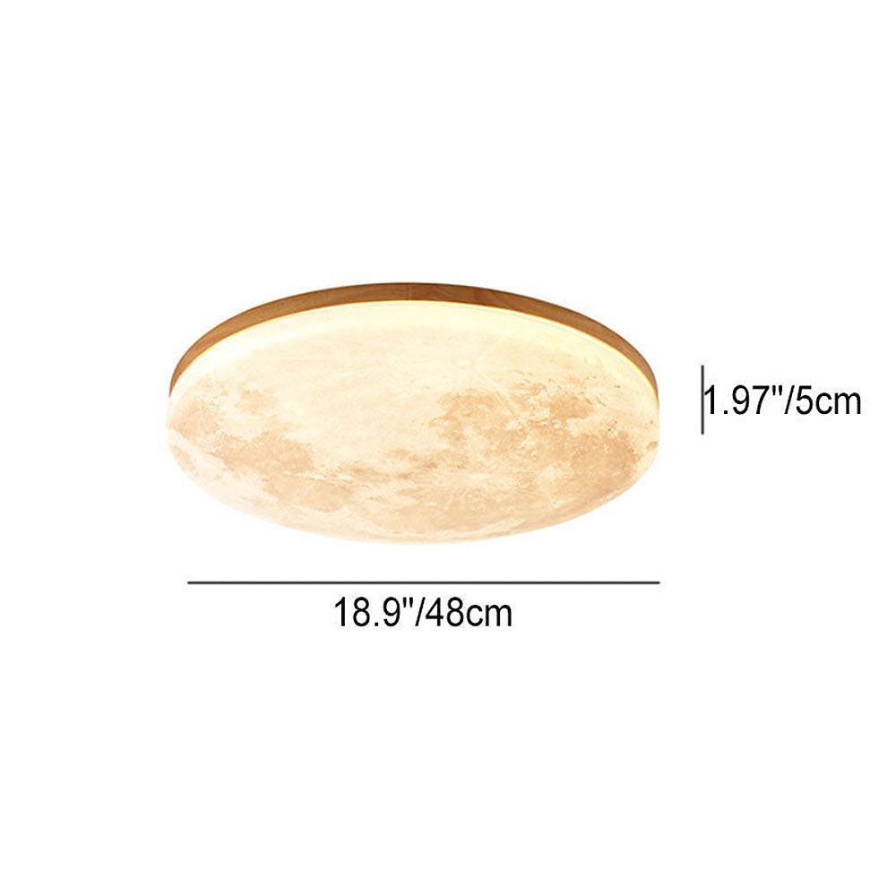 Vivolux | LED Deckenleuchte | Mond-Design | Dimmbar | Holzoptik | Stimmungsvolle Beleuchtung für Zuhause