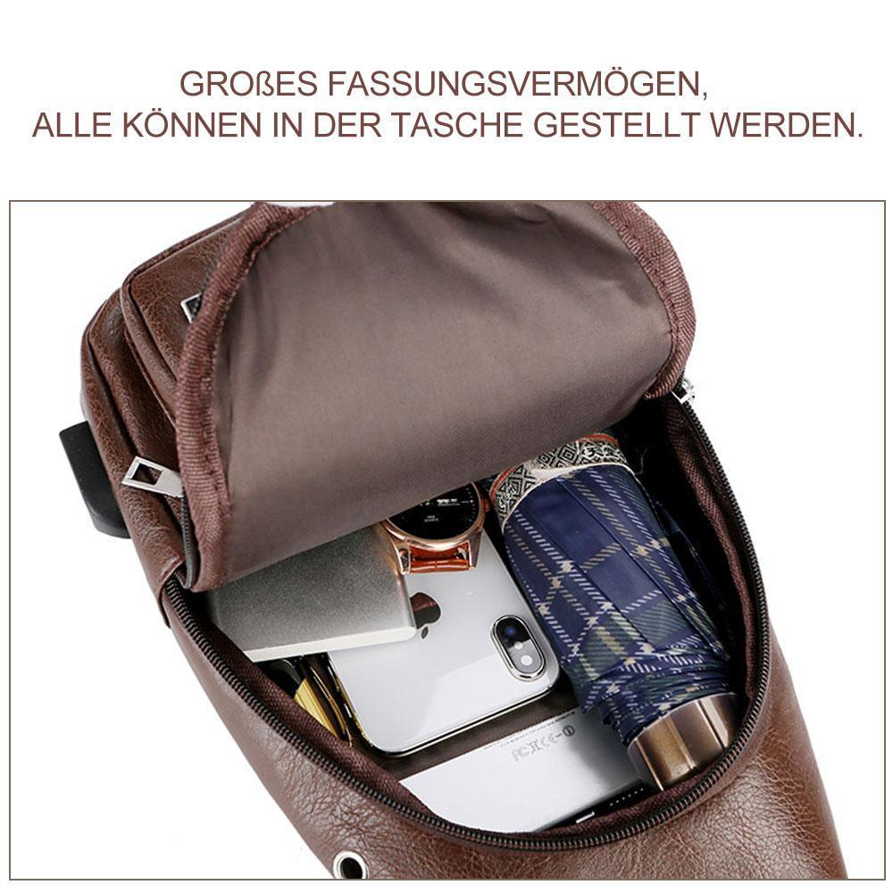 Vivolux | Schultertasche Crossbodytasche für Herren mit USB-Ladeanschluss
