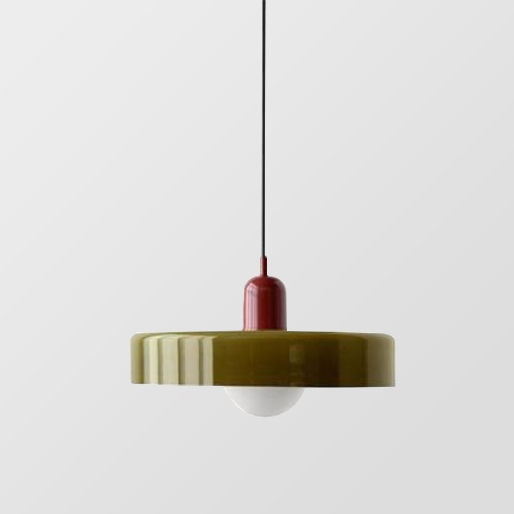 Vivolux | Pendelleuchte aus farbigem Glas | Elegante Hängeleuchte im Bauhaus-Stil | Designlampe für Wohnzimmer & Esszimmer